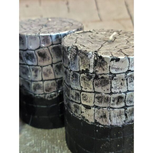 Black silverscale‎ Candle set Halloween decor - Picture 3 of 7